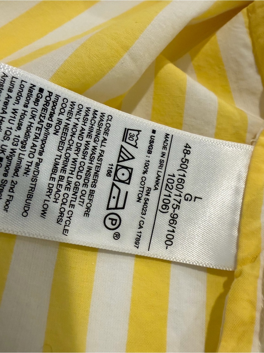 Banana Republic Yellow and White Striped Shirt woman’s size large cotton - Picture 7 of 7